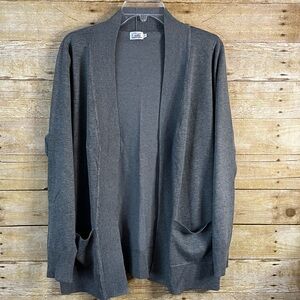 Cielo Dark Gray Open Front Cardigan Sweater